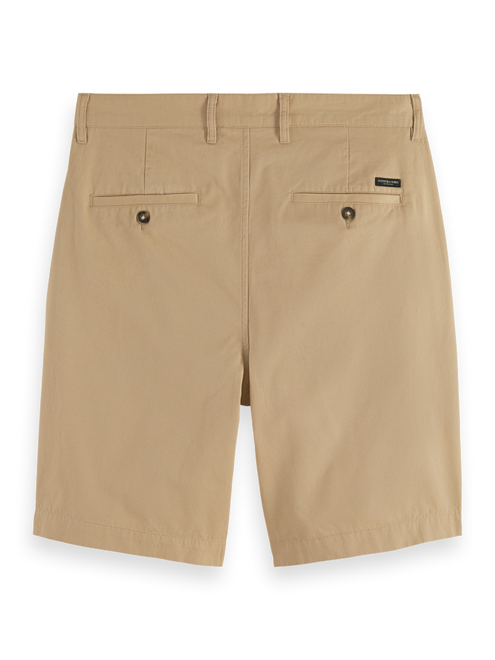 Pleated wide fit cotton-twill bermuda short