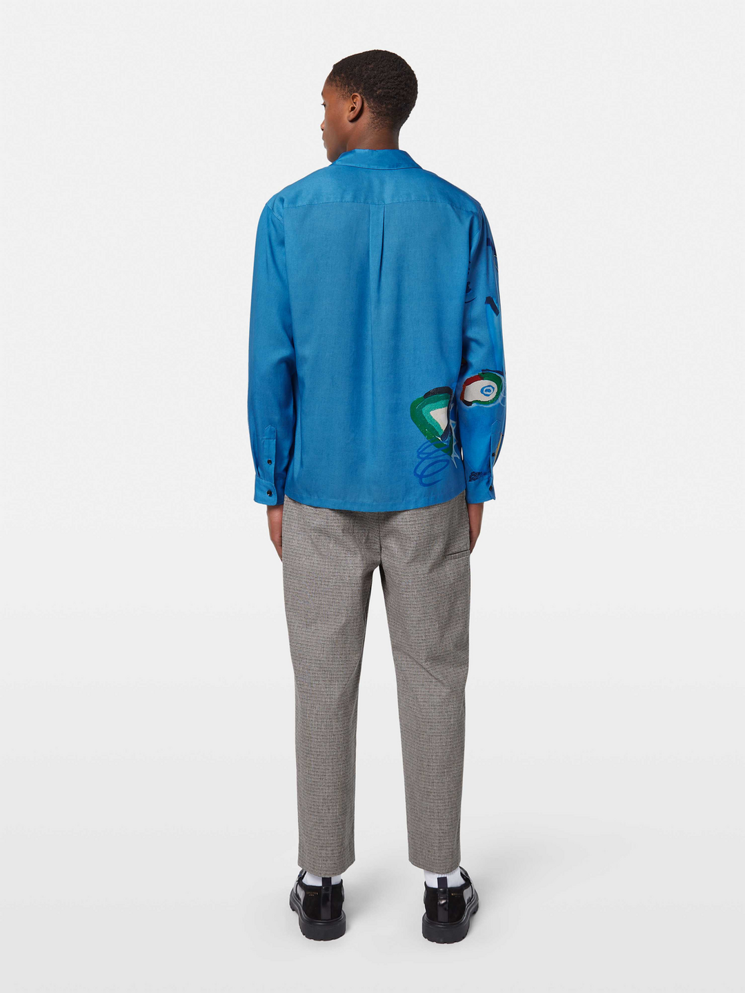 Abstract Island Printed Relaxed-Fit Shirt