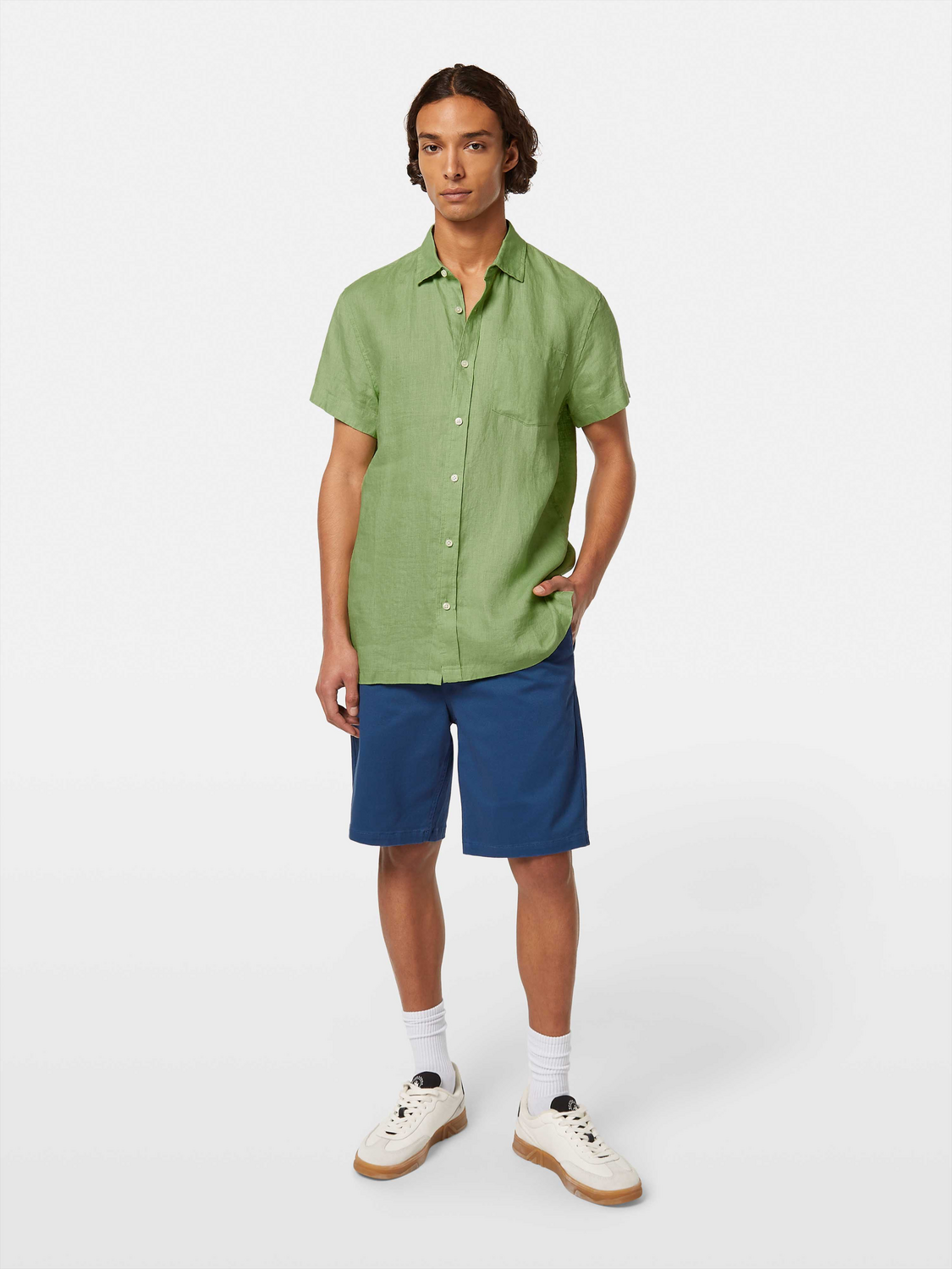 Seasonal core - short-sleeved regular fit linen shirt