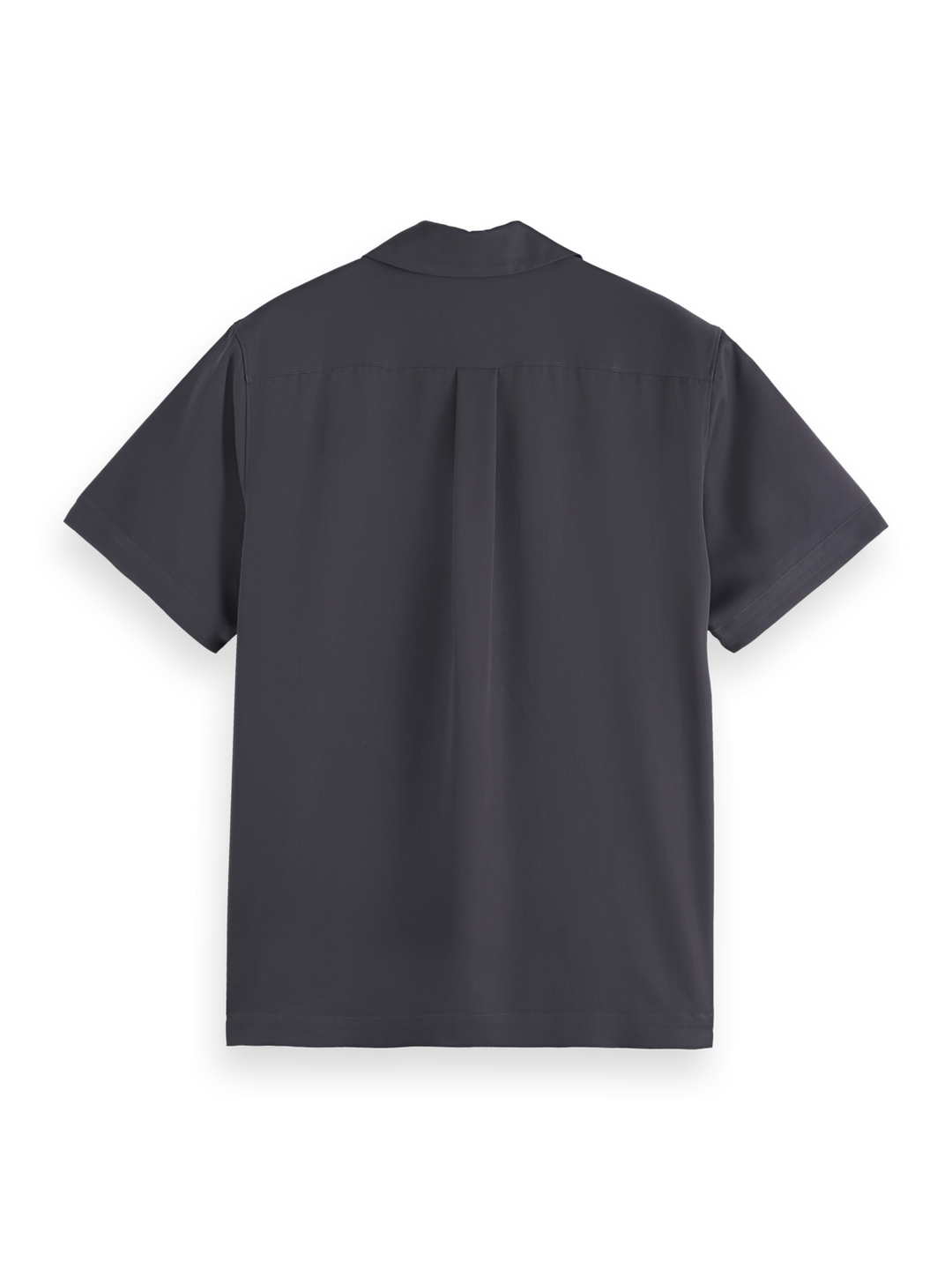 Short-sleeved regular fit sateen shirt