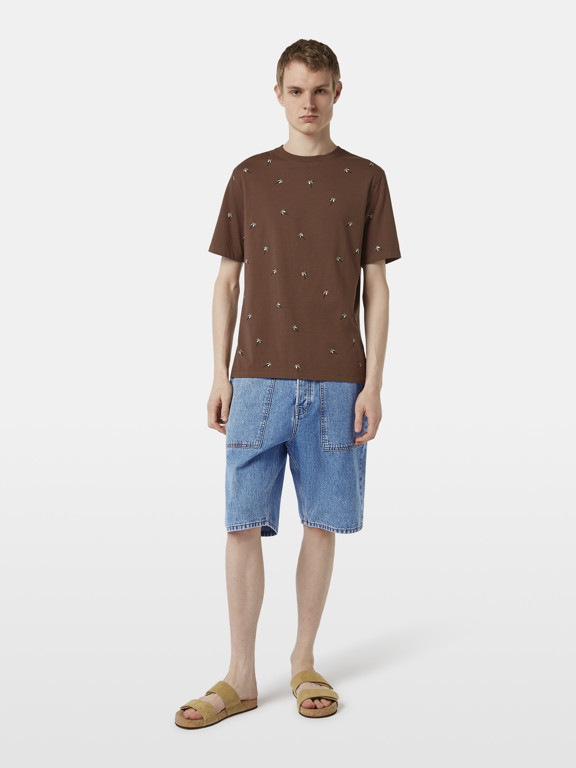 Regular fit micro AOP T-shirt