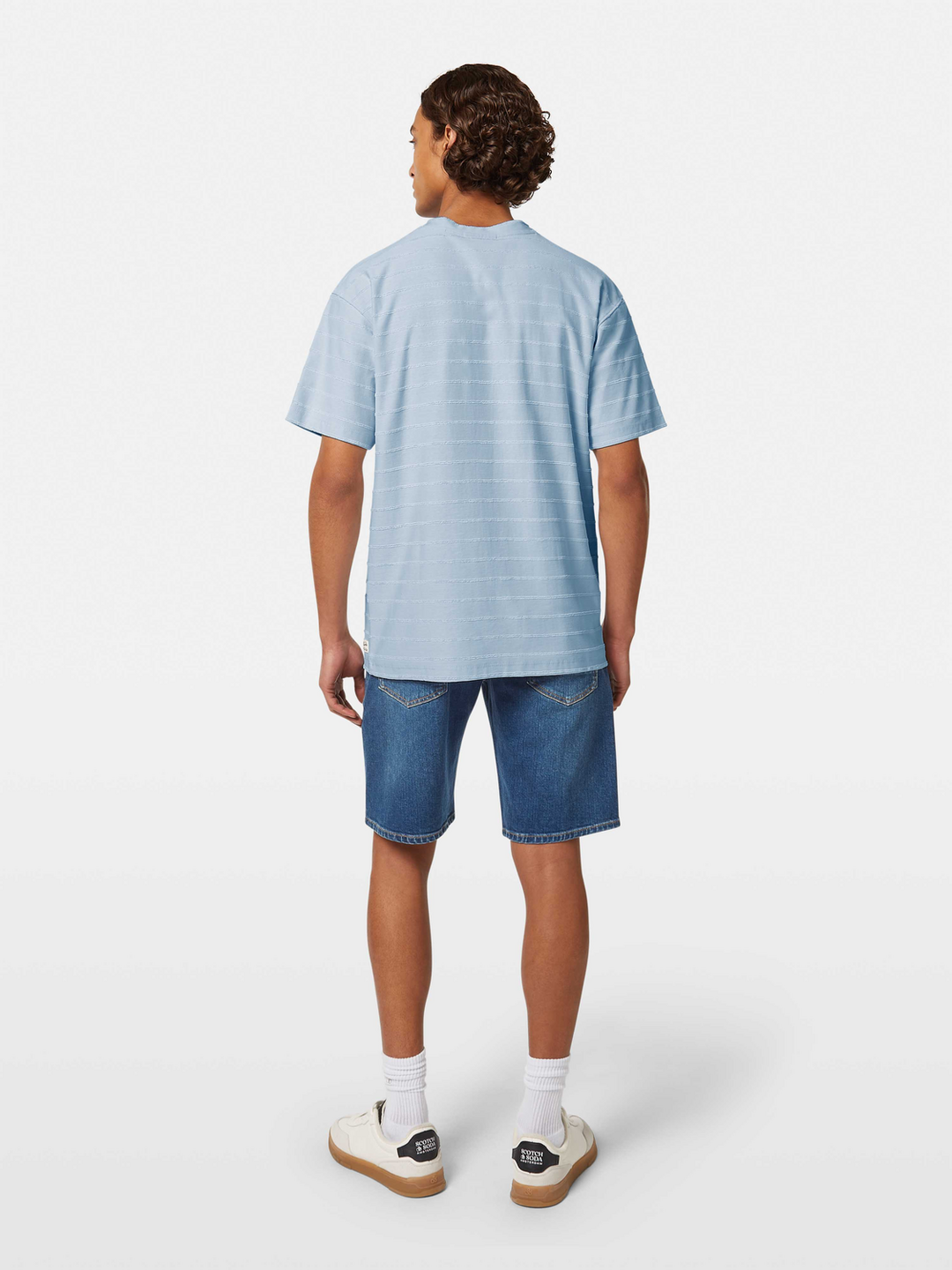 Relaxed-fit towelling striped T-shirt