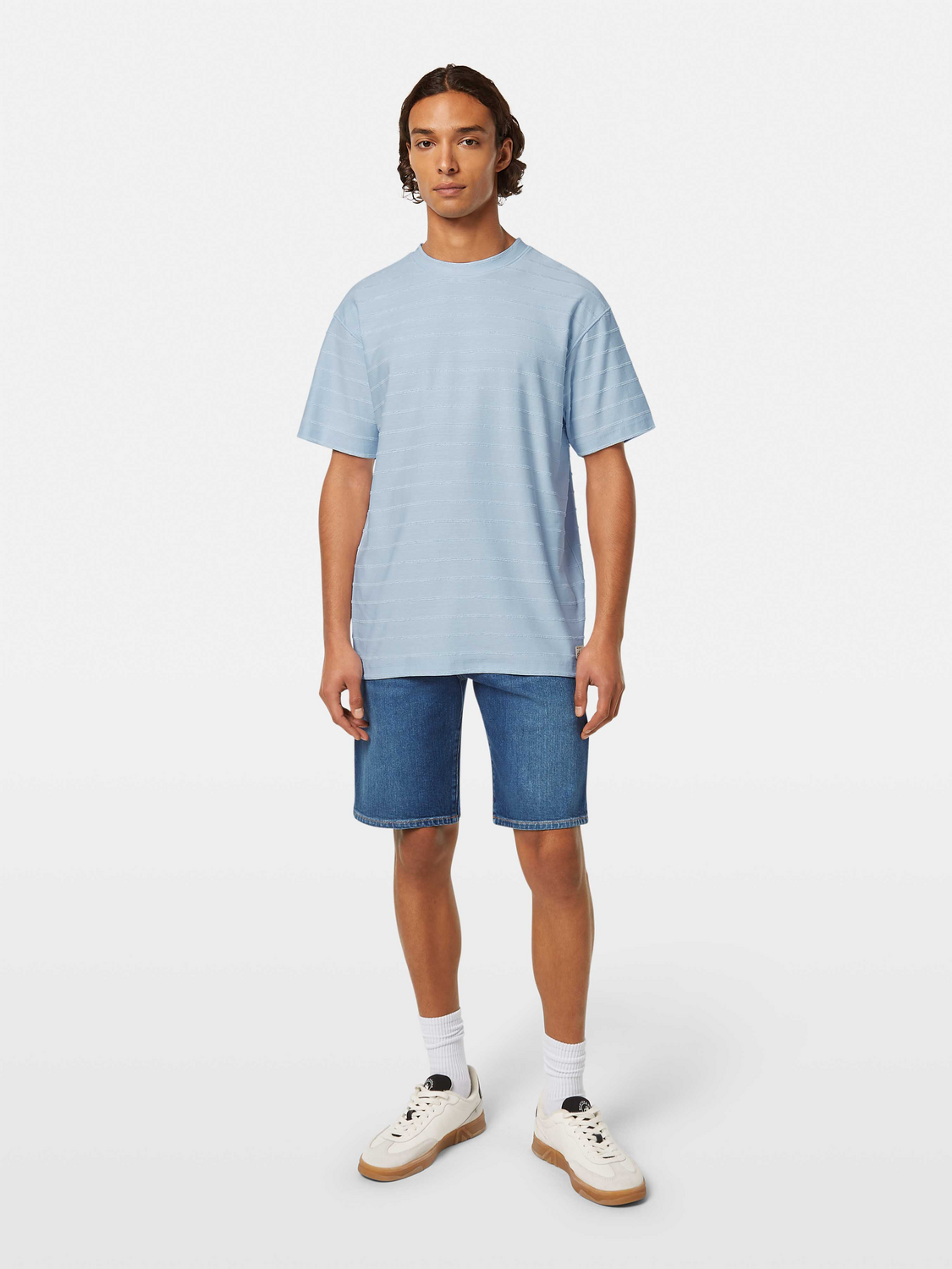 Relaxed-fit towelling striped T-shirt
