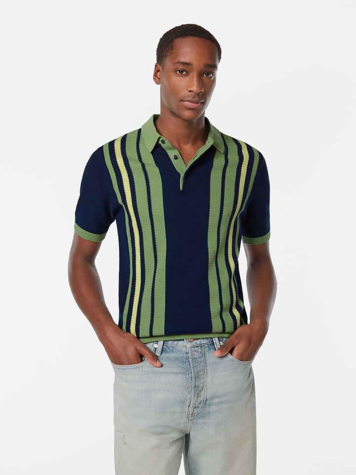 Structured knitted regular fit polo