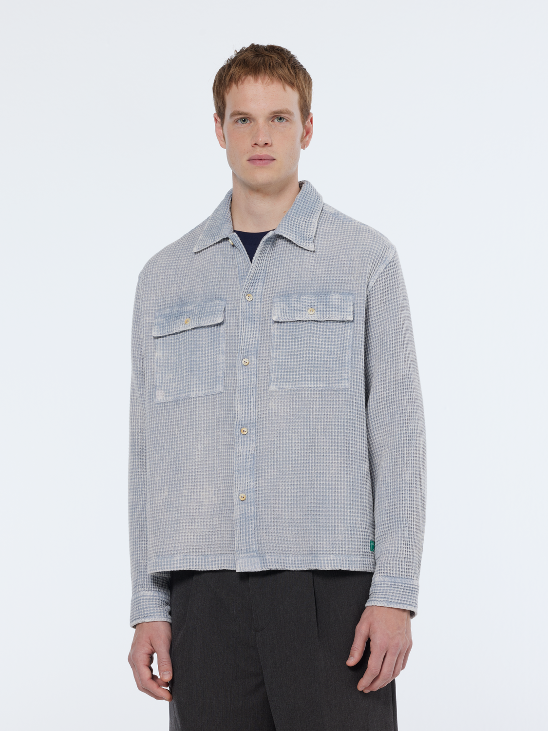 Regular-Fit Over-Dye Waffle Shirt