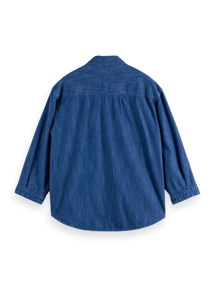 Popover workwear shirt in lightweight  denim quality