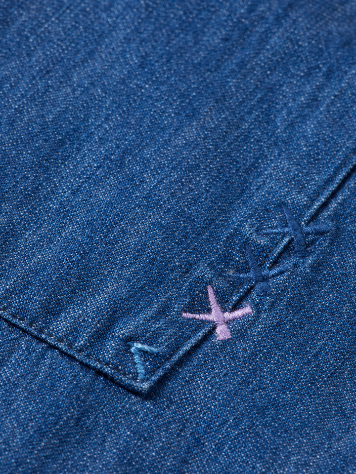 Popover workwear shirt in lightweight  denim quality