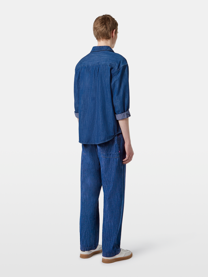 Popover workwear shirt in lightweight  denim quality
