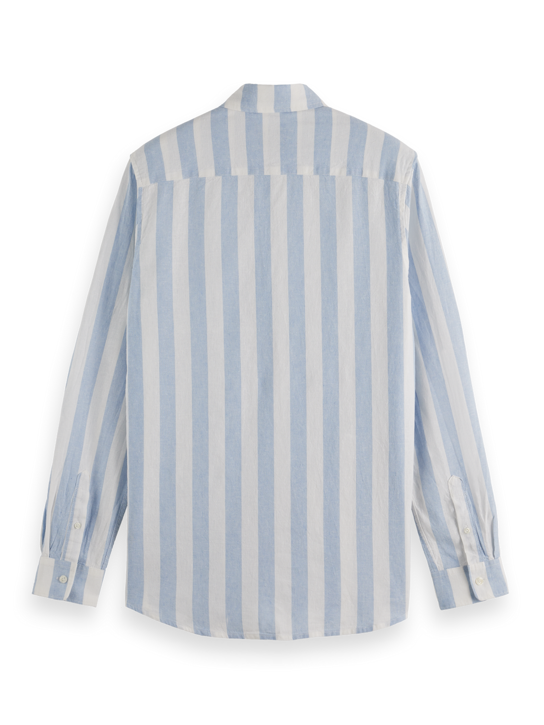 Yarn-dyed linen blend striped regular fit shirt