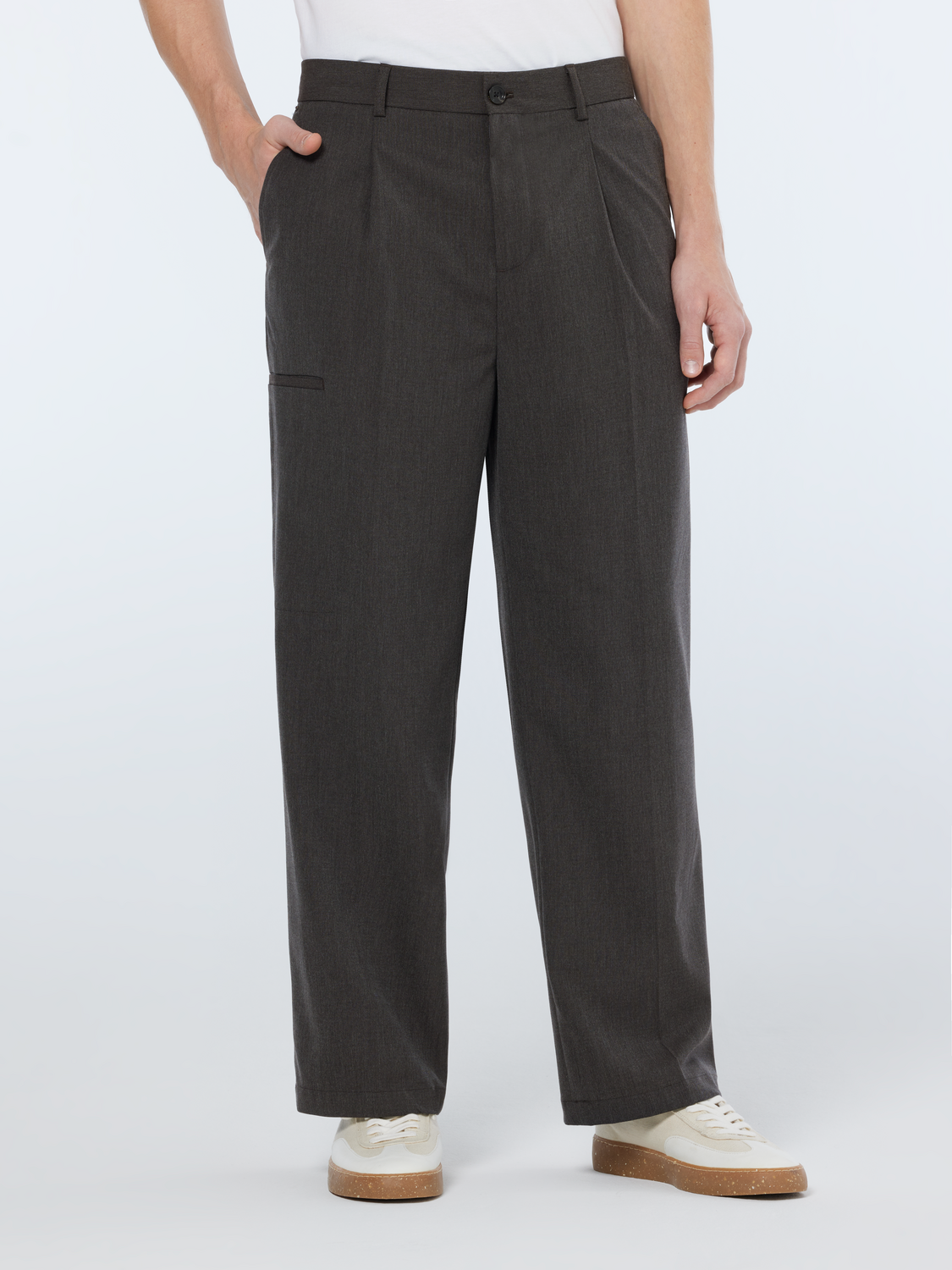 Melange with pocket detail wide fit chino