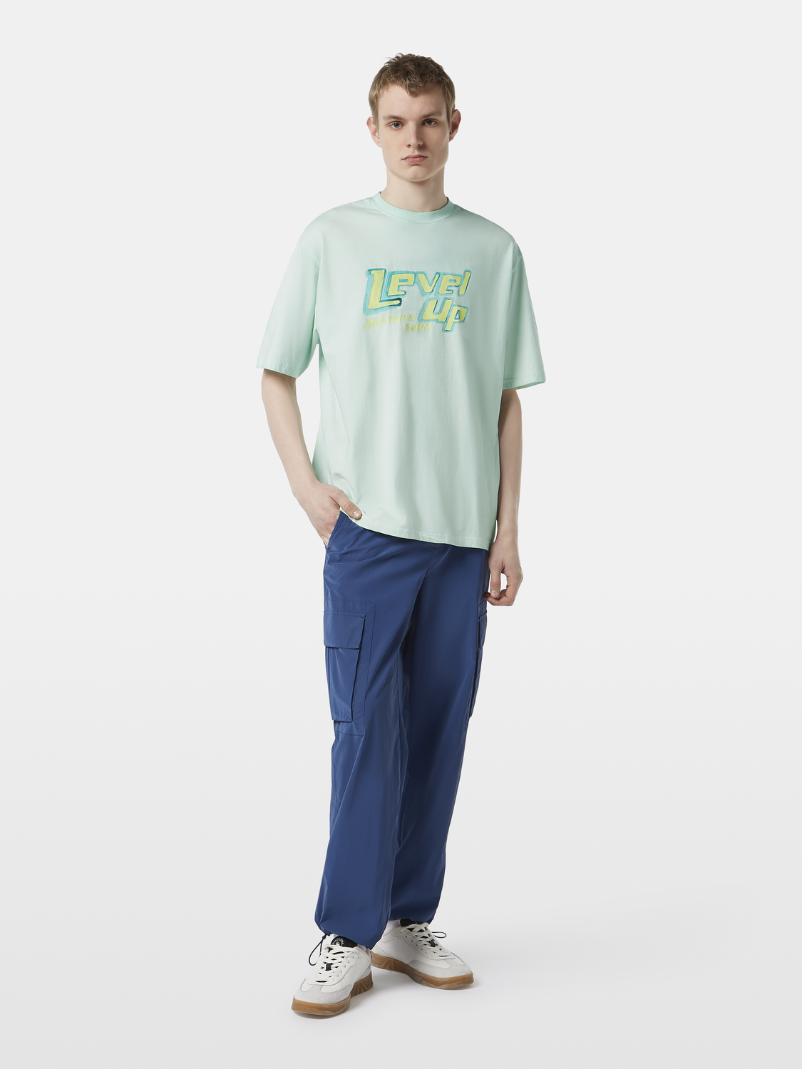 Nylon metallic cargo pant