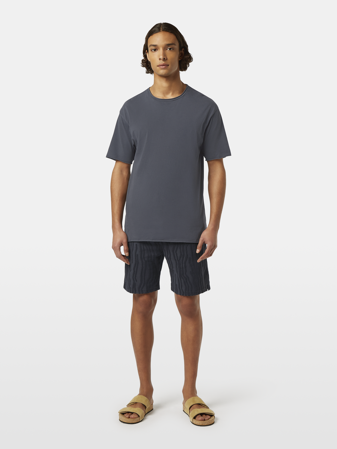 Cotton terry jacquard shorts