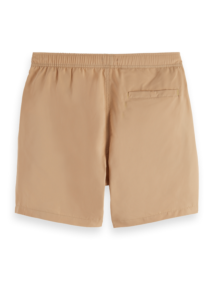 Solid mid-length swim shorts