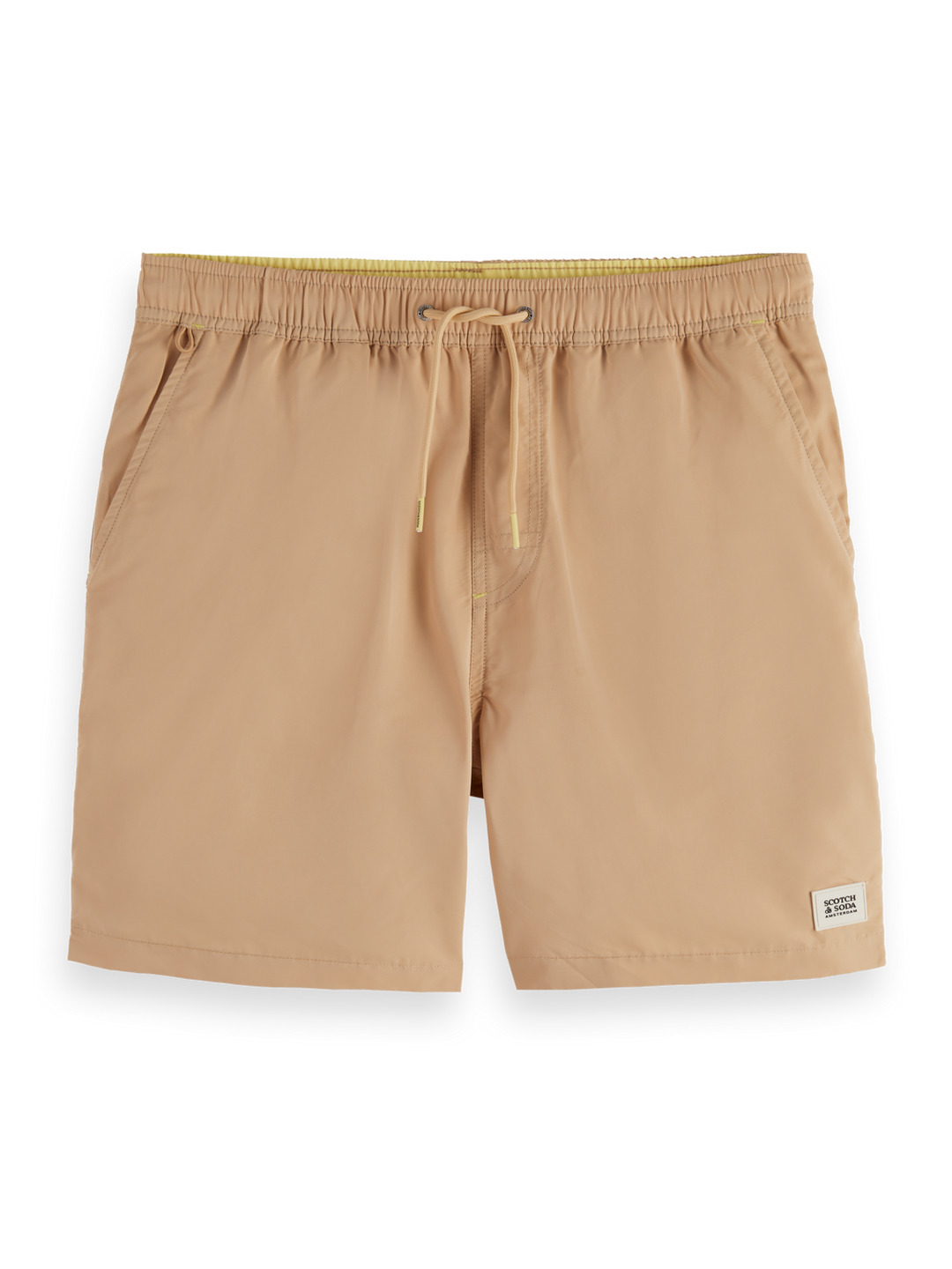 Solid mid-length swim shorts