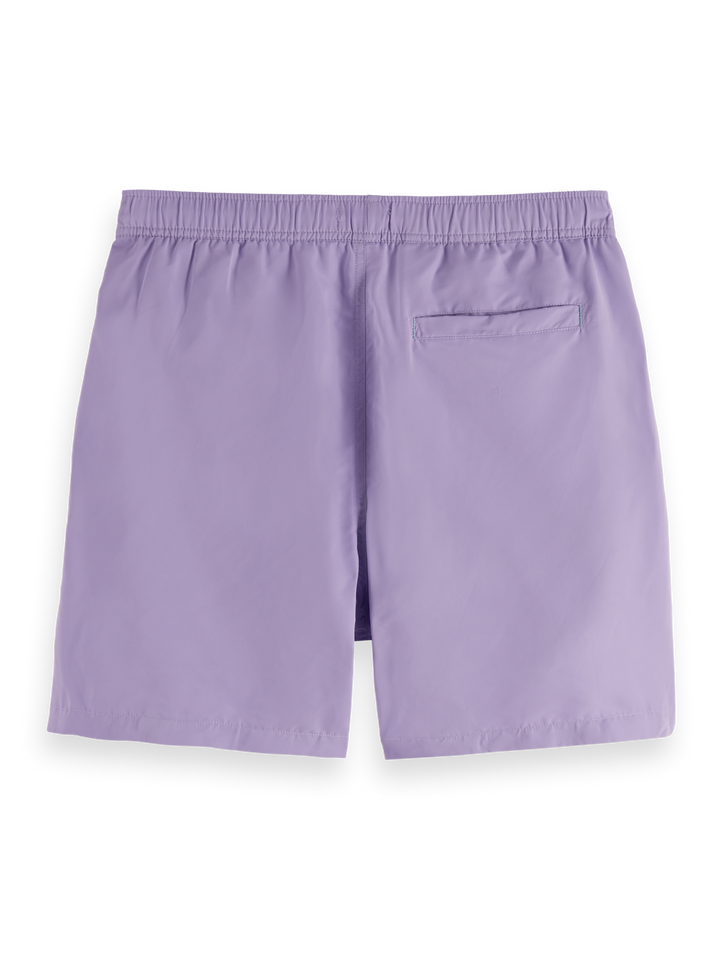 Solid mid-length swim shorts