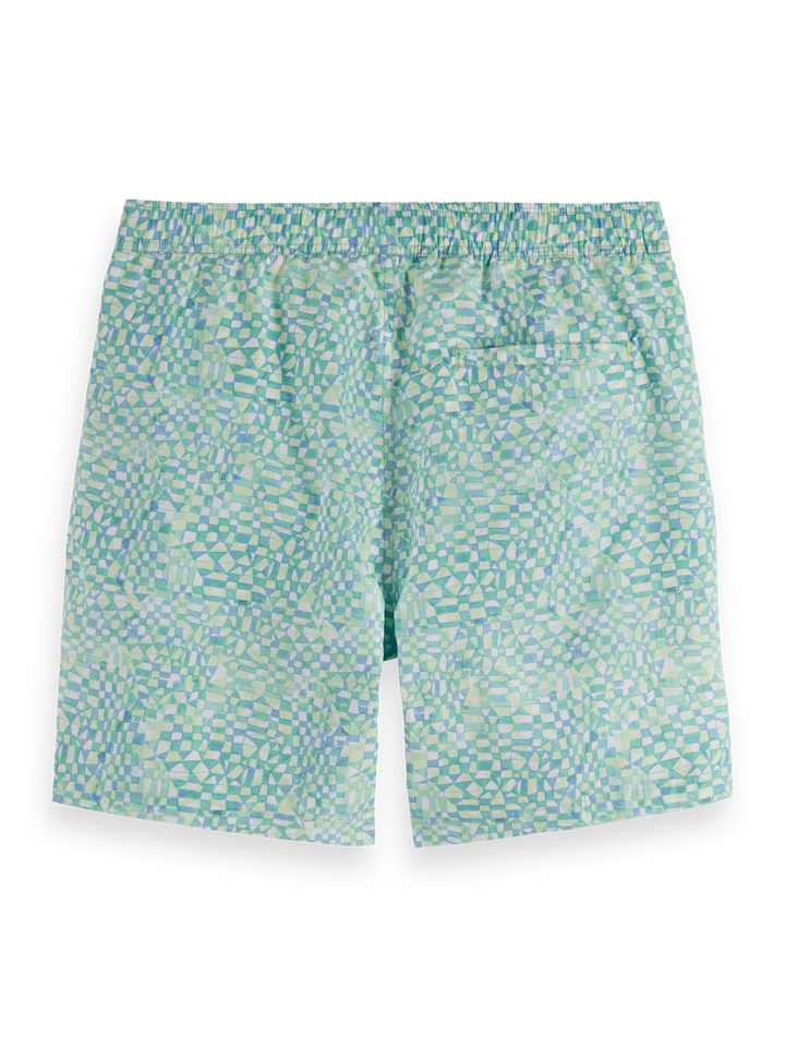 Mini-printed mid-Length swim shorts