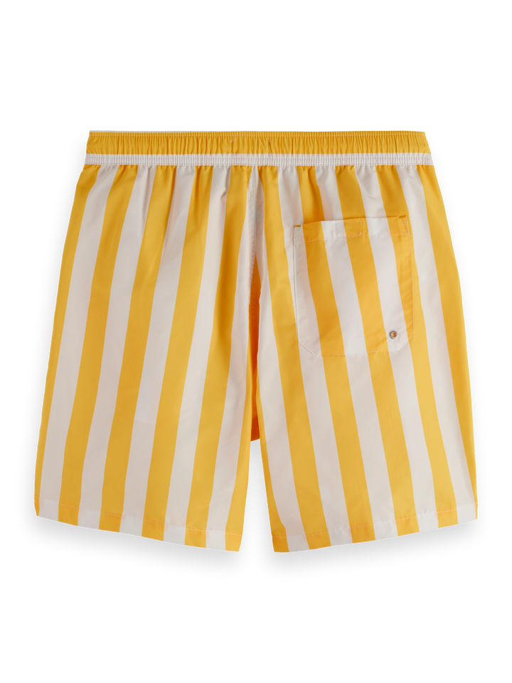 Striped mid-length  swim shorts