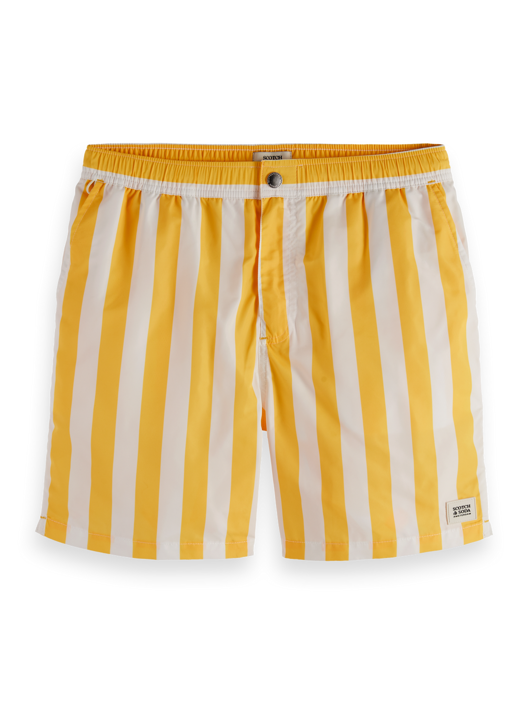 Striped mid-length  swim shorts