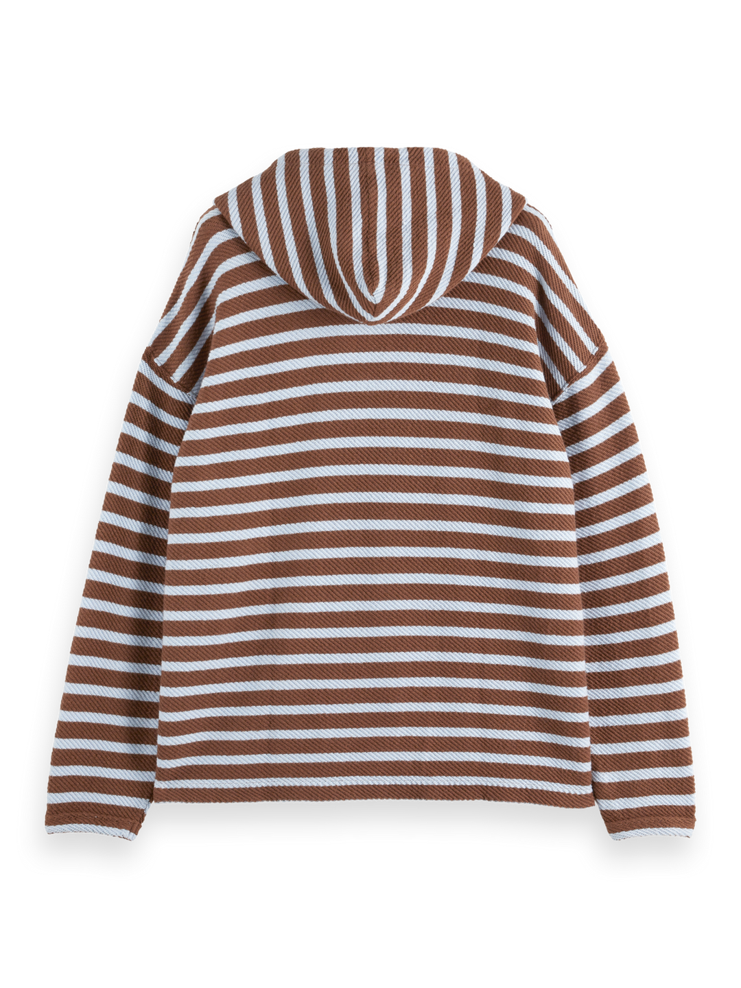 Loose fit striped slub terry hoodie