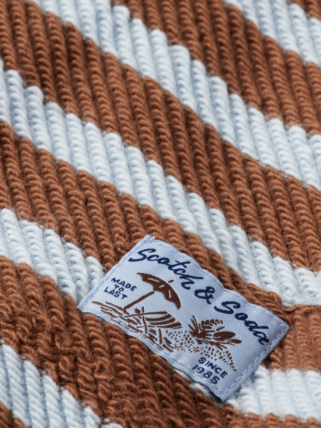 Loose fit striped slub terry hoodie
