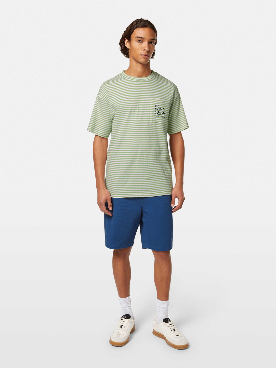 Relaxed-fit double face jersey pocket T-shirt