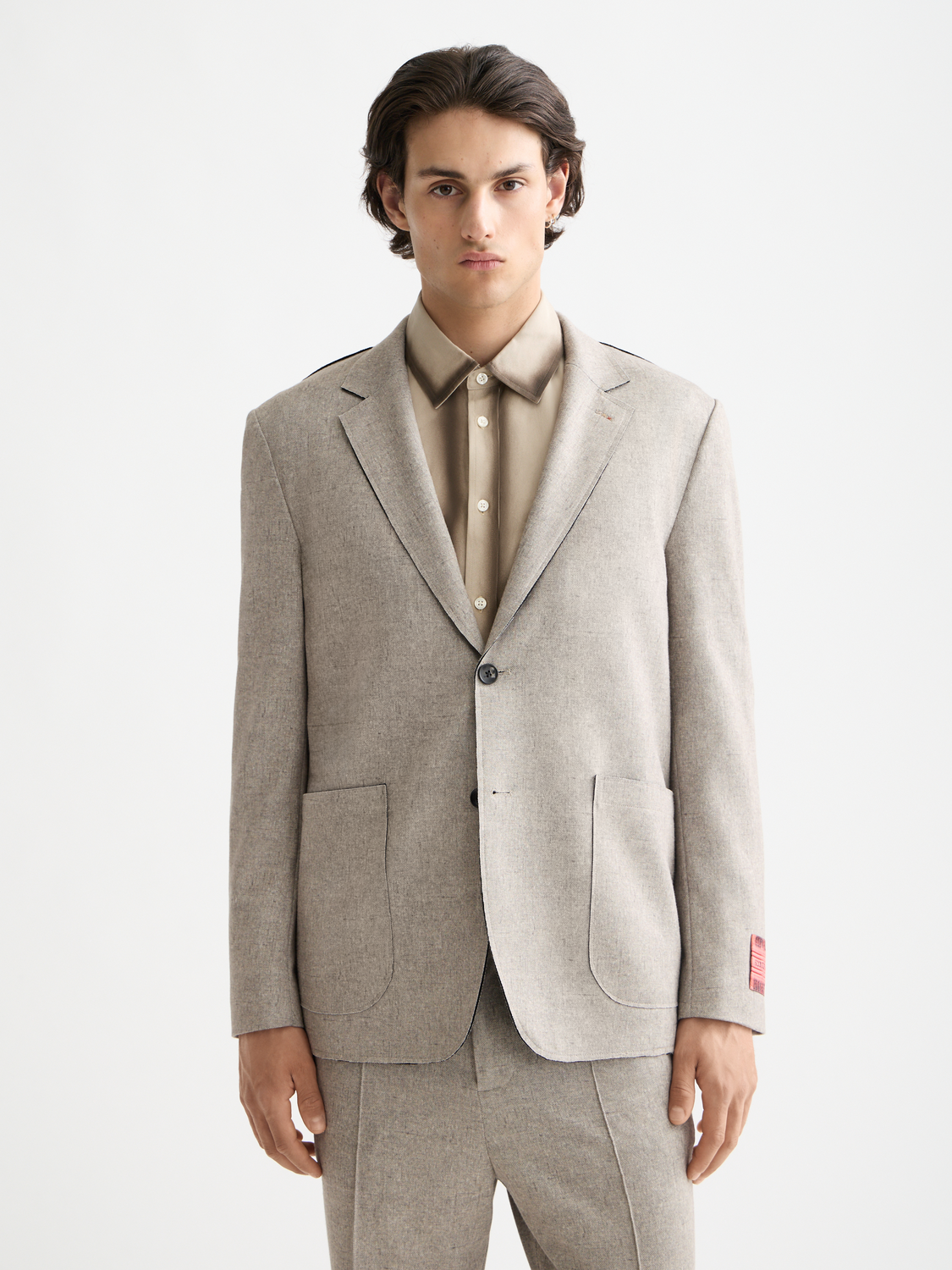 Unconstructed melange jersey relaxed fit blazer