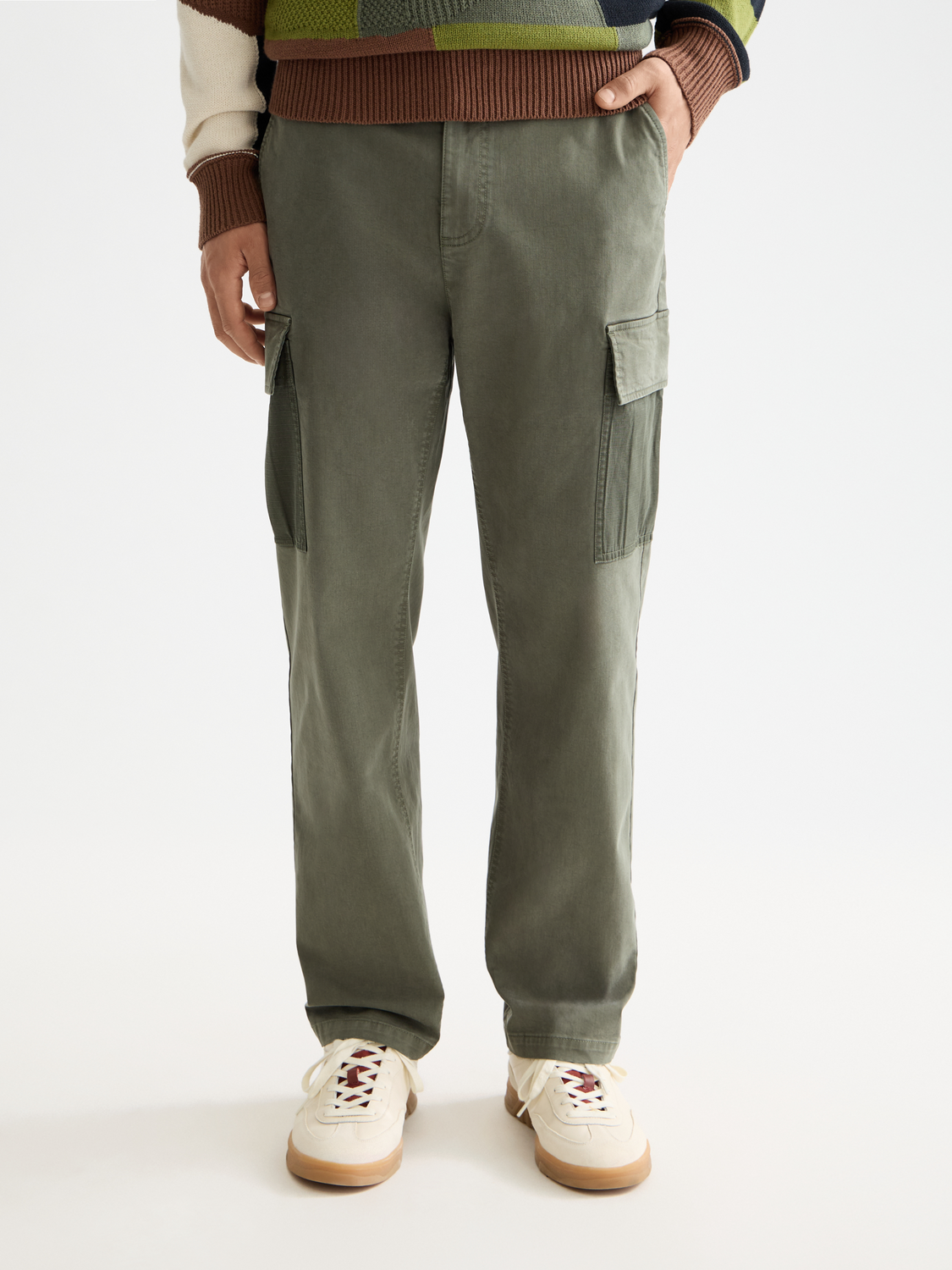 Harper- Garment-dyed cotton blend relaxed tapered cargo