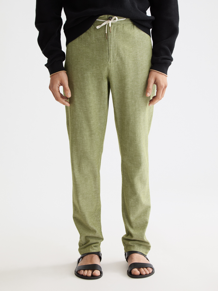 Seasonal core-Warren-Straight-fit cotton linen jogger