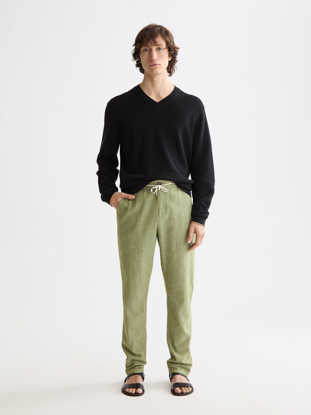 Seasonal core-Warren-Straight-fit cotton linen jogger