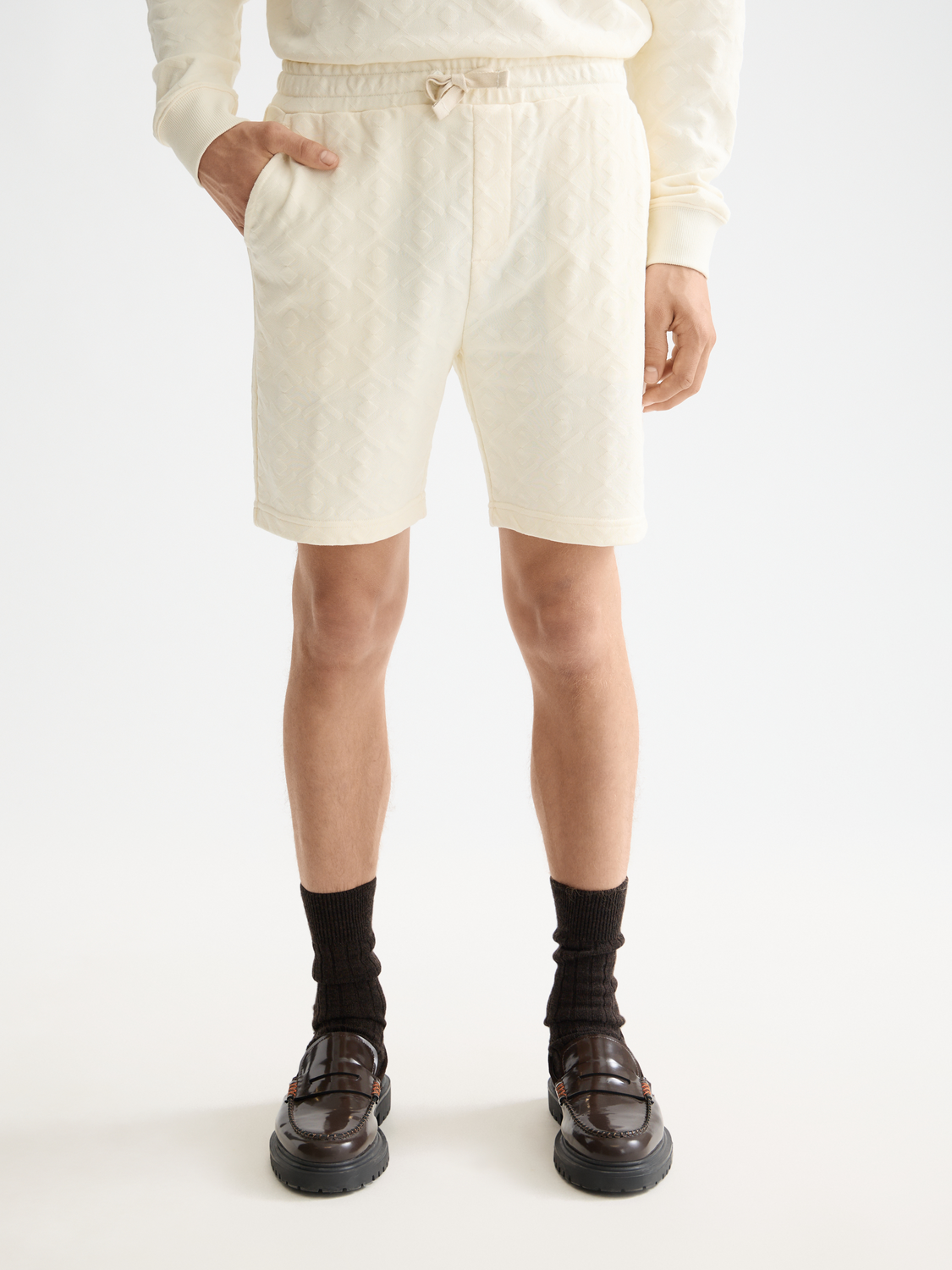 Jacquard terry sweatshorts