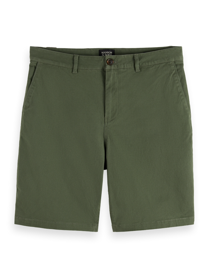Seasonal core-Stuart washed cotton blend regular fit short