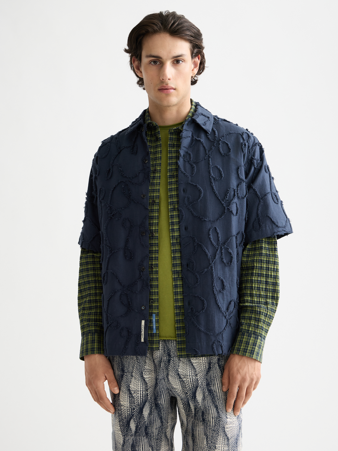 Jacquard short-sleeved shirt