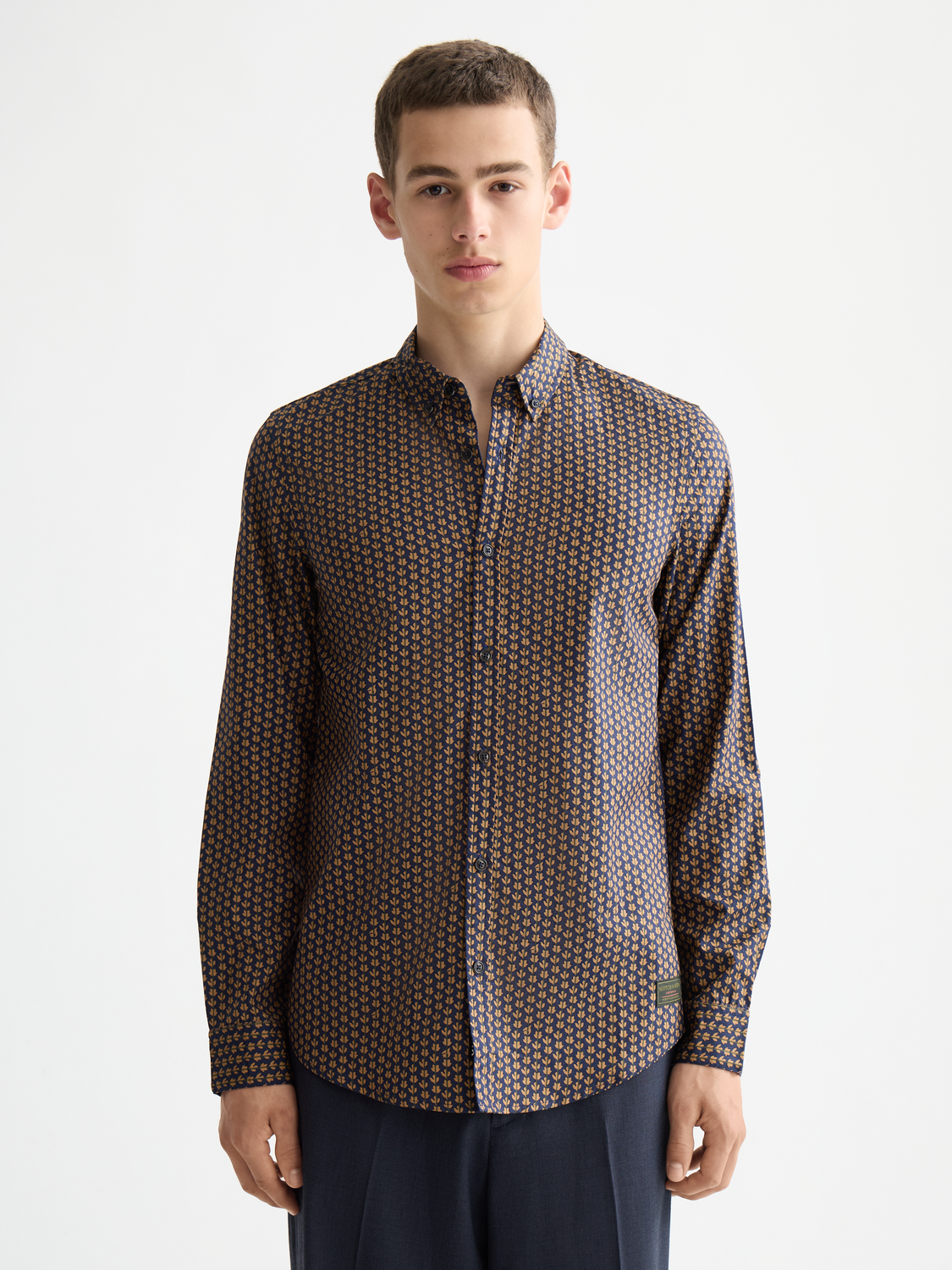 Micro AOP slim-fit shirt