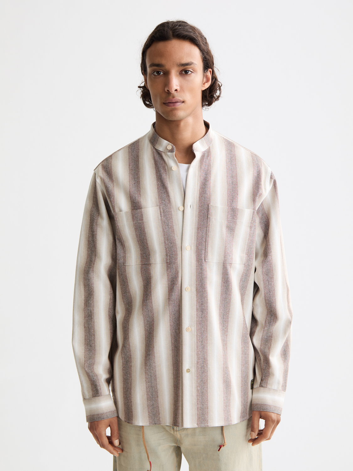 Shadow-striped cotton shirt