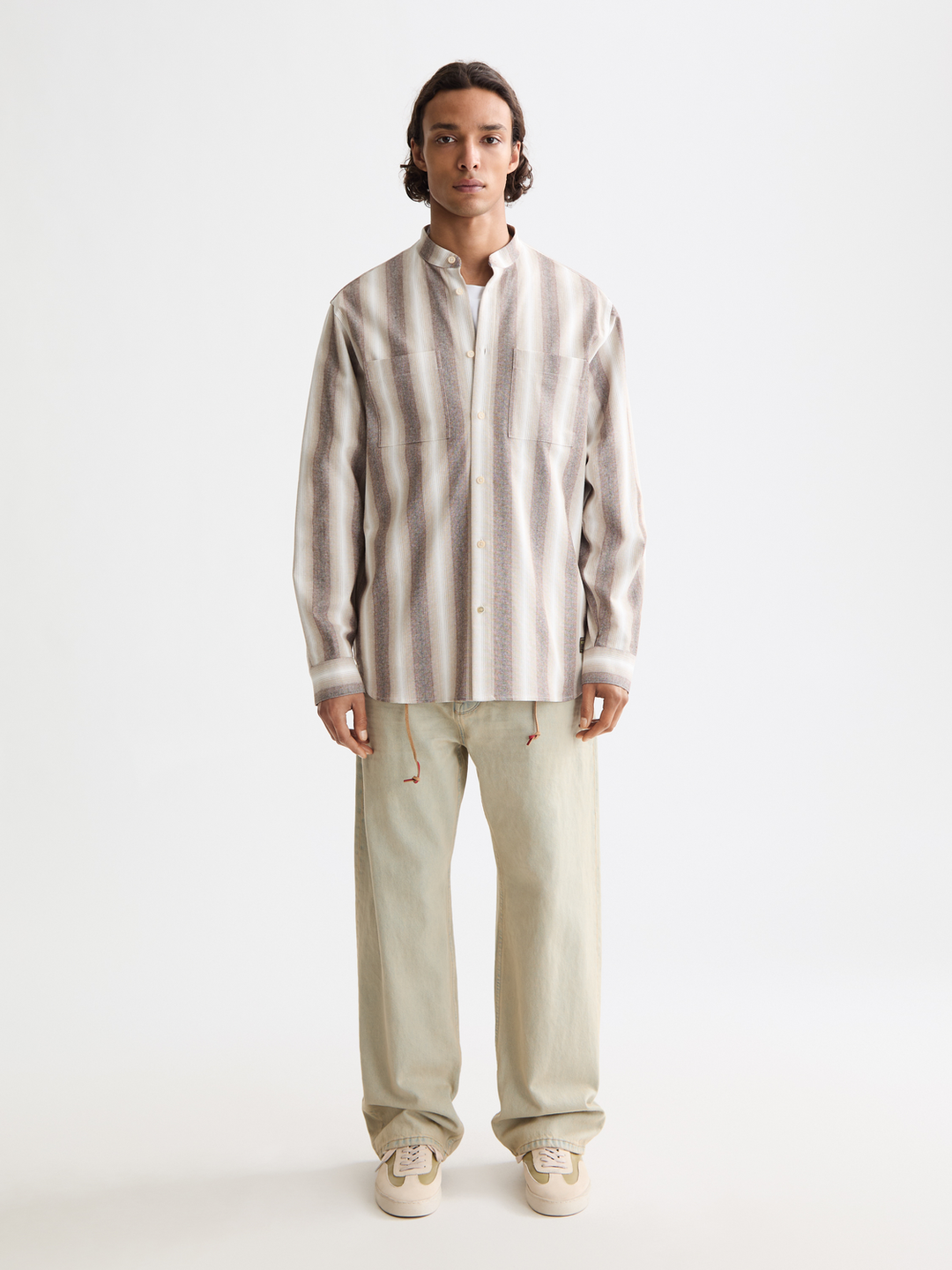 Shadow-striped cotton shirt
