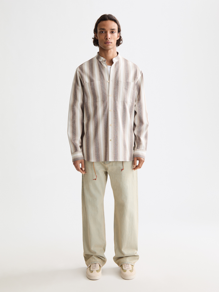 Shadow-striped cotton shirt