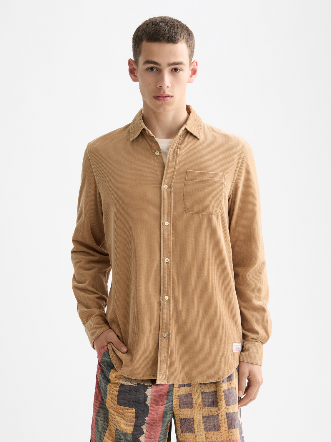 Regular-fit corduroy shirt
