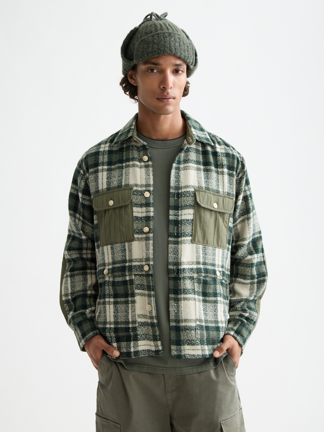 Patchwork relaxed-fit shirt