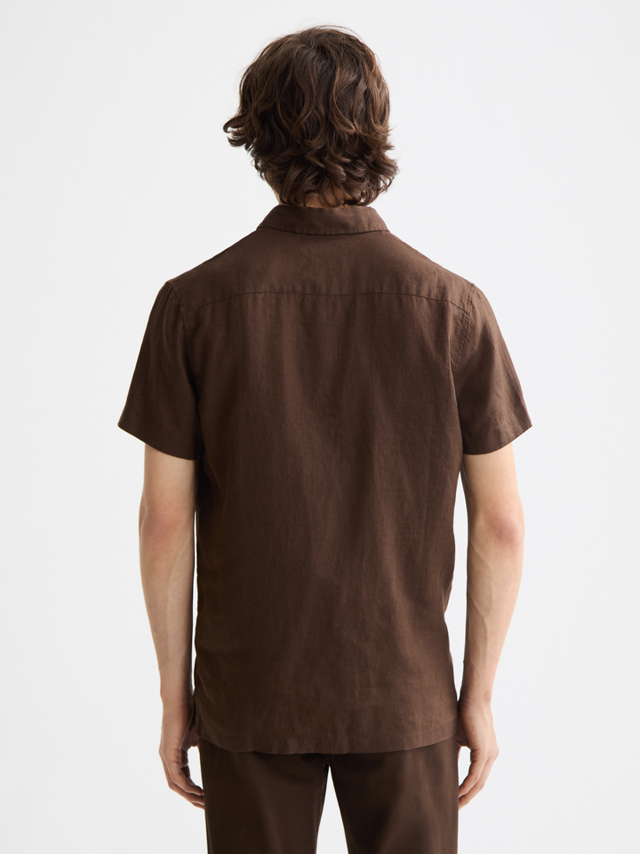 Core seasonal-Regular-fit short-sleeved linen shirt