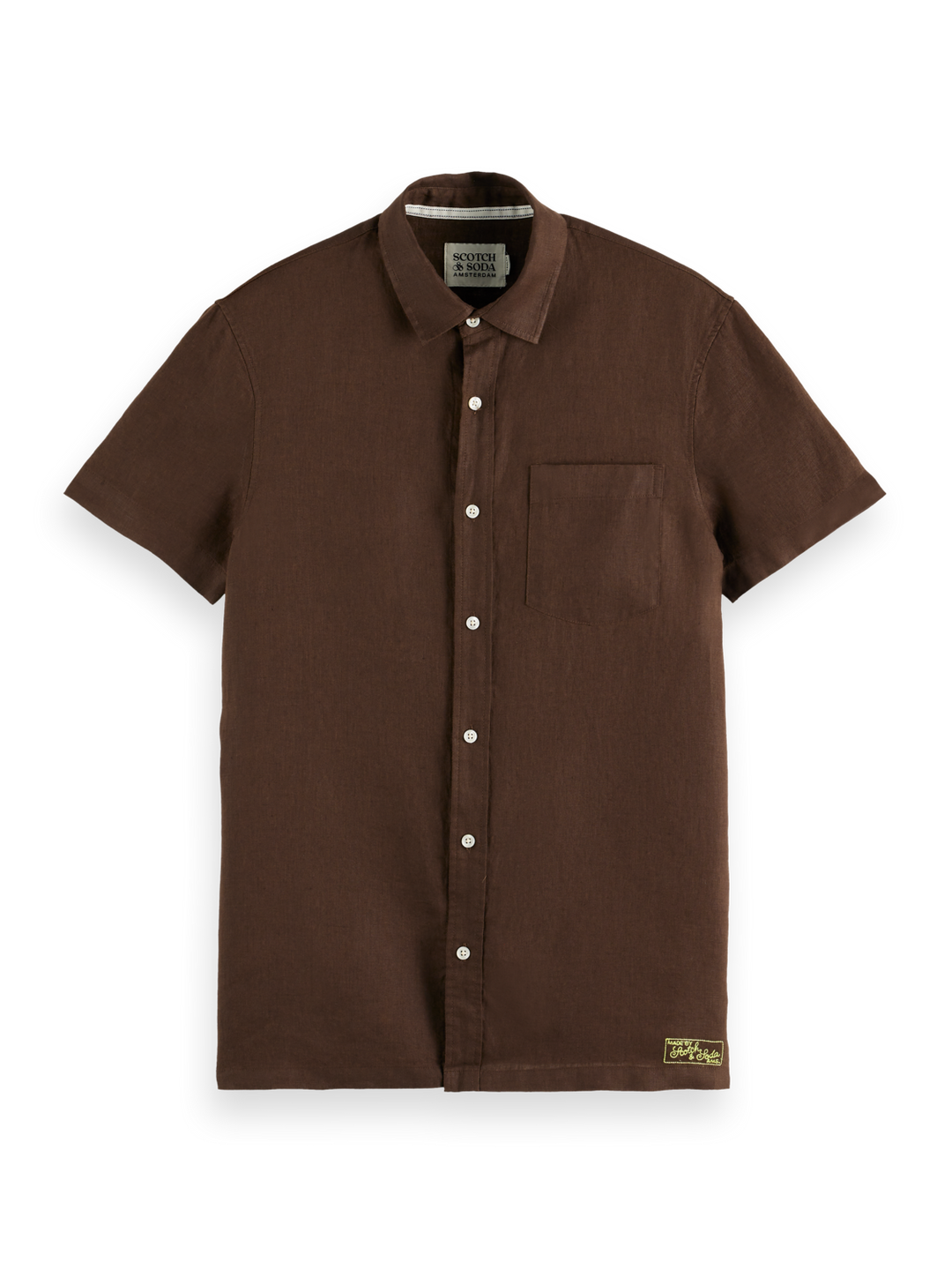 Core seasonal-Regular-fit short-sleeved linen shirt