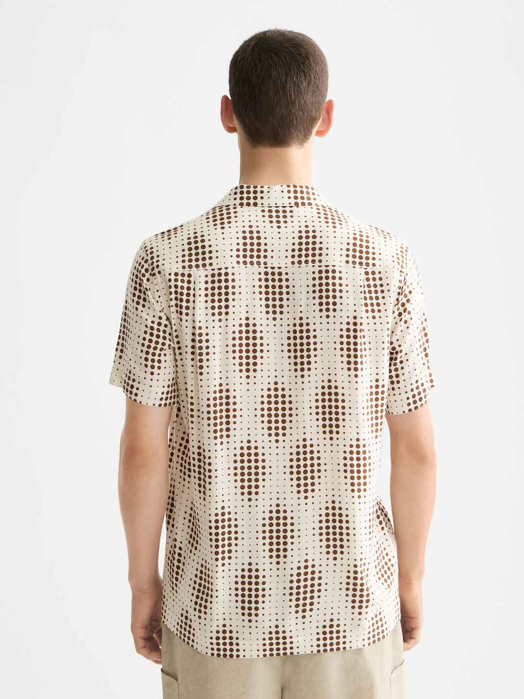 Printed short-sleeved viscose shirt