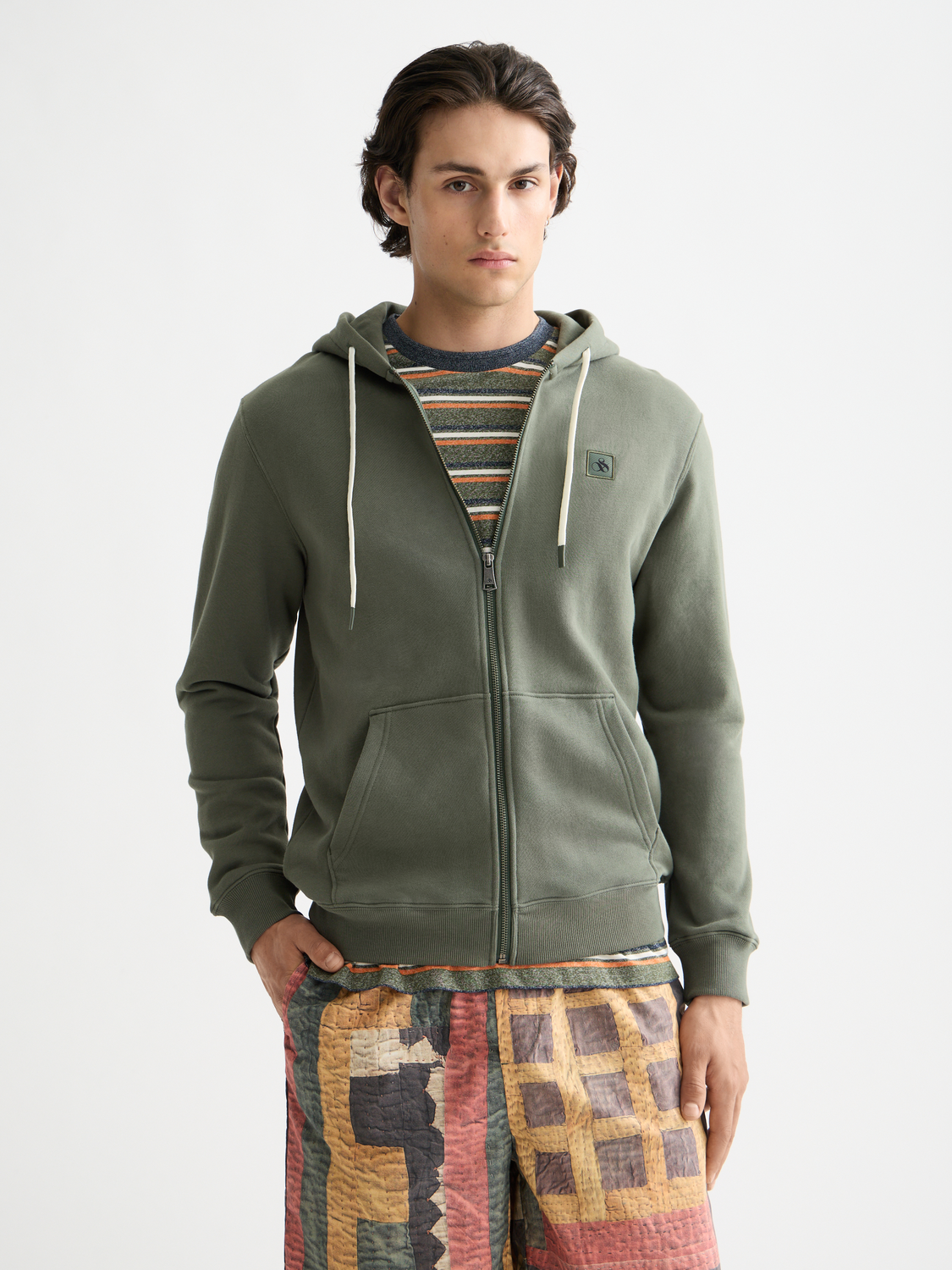 Full zip logo hoodie