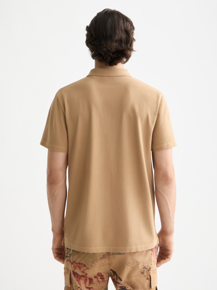 Garment-Dyed Pique Relaxed Fit Pocket Polo