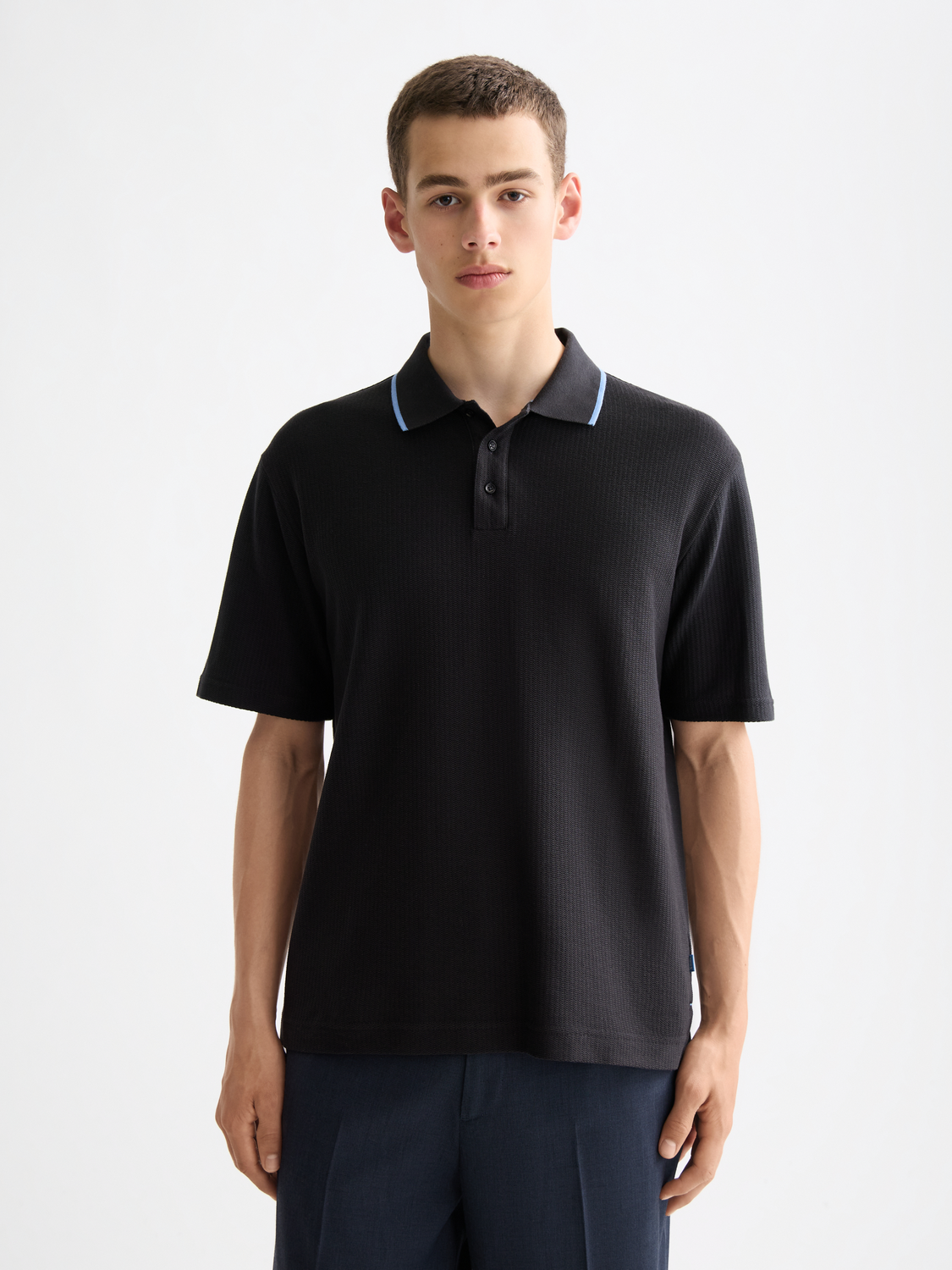Structured relaxed fit polo