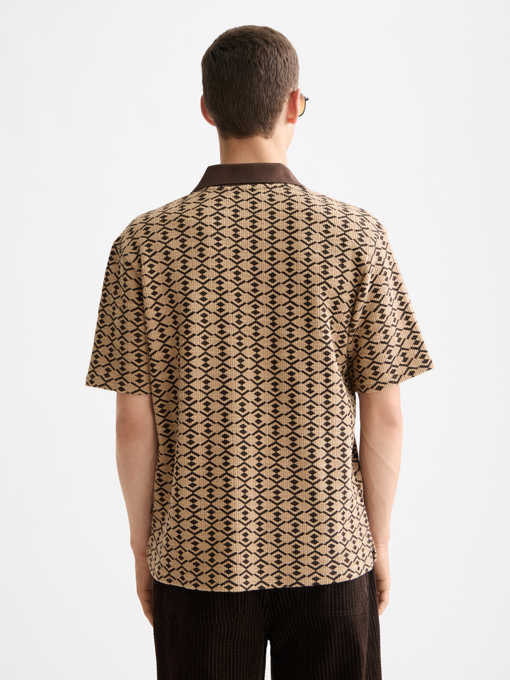 Towelling Printed Relaxed Polo