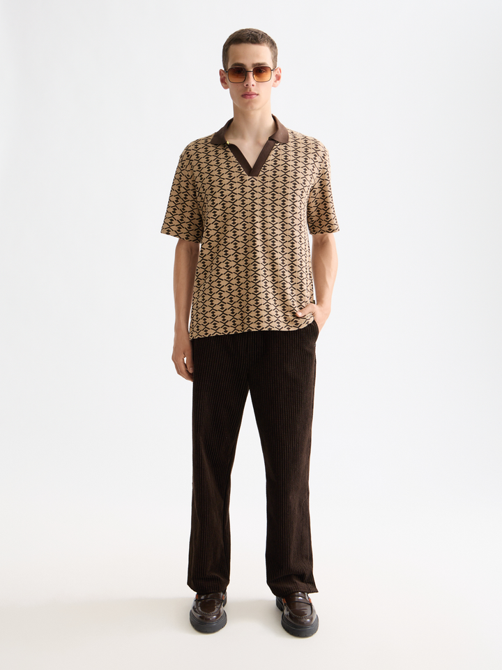 Towelling Printed Relaxed Polo
