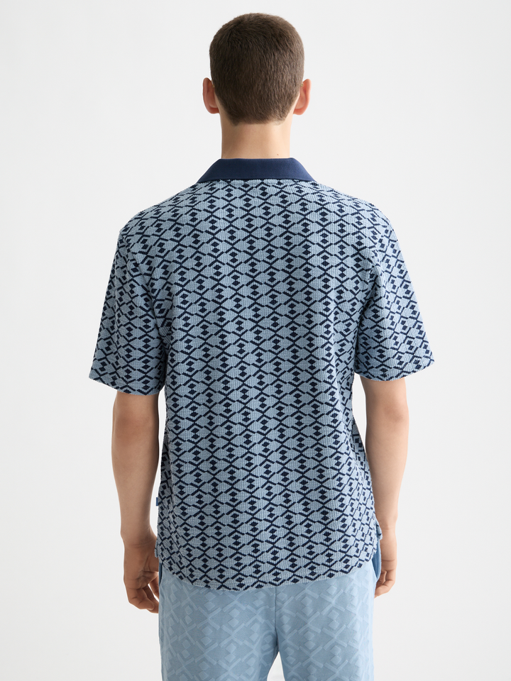 Towelling Printed Relaxed Polo