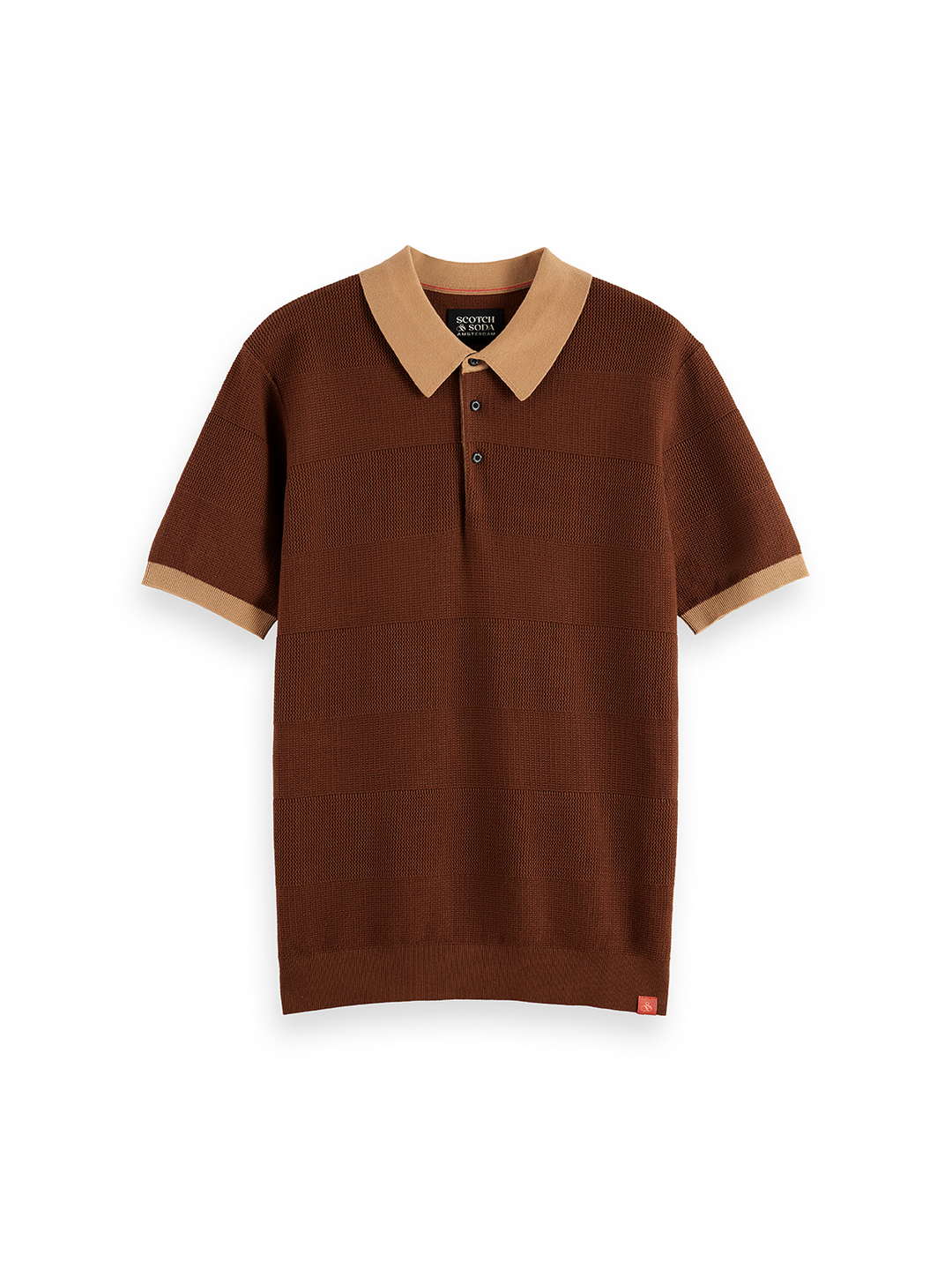 Knitted Tonal Striped Polo