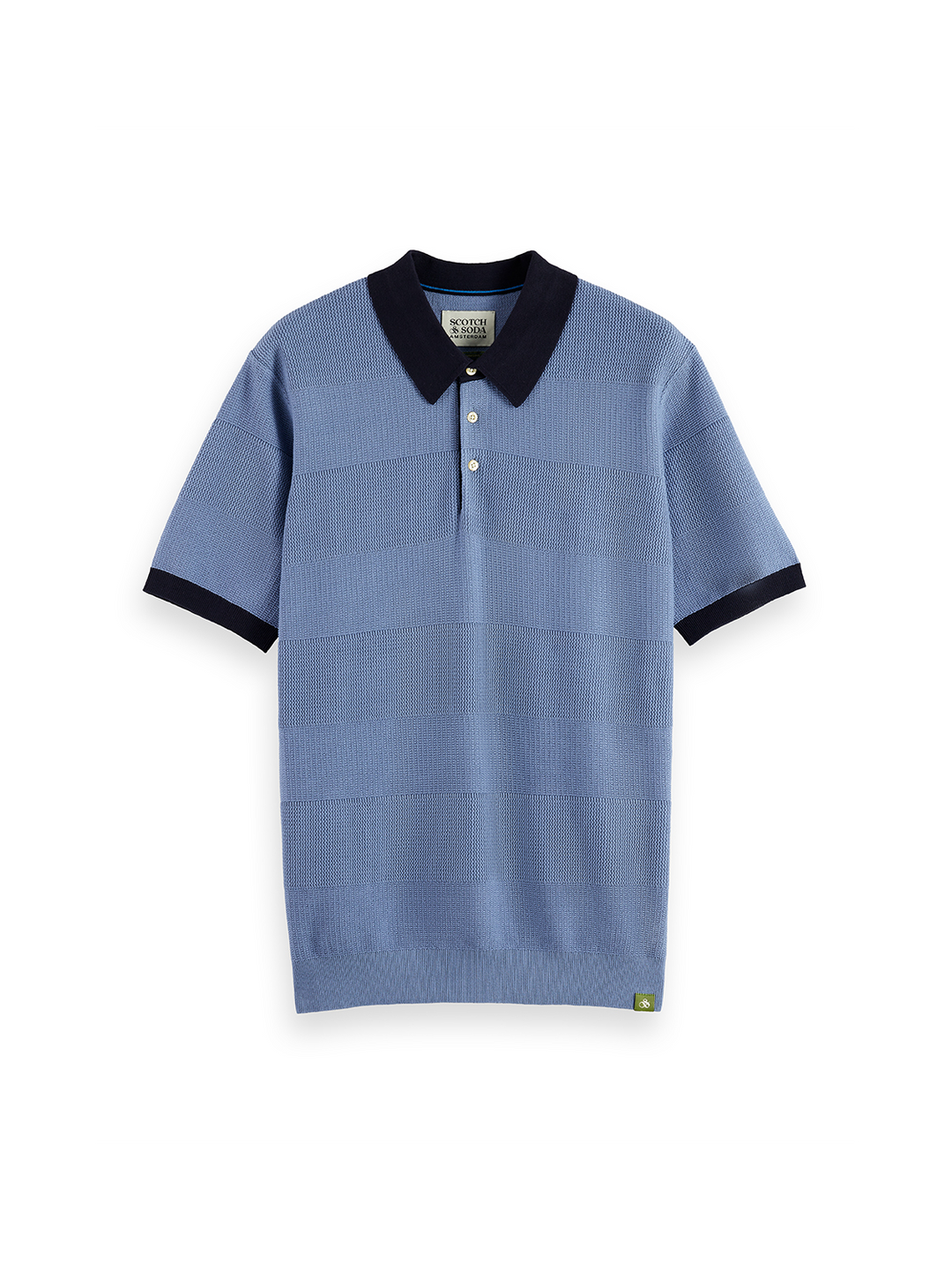 Knitted Tonal Striped Polo