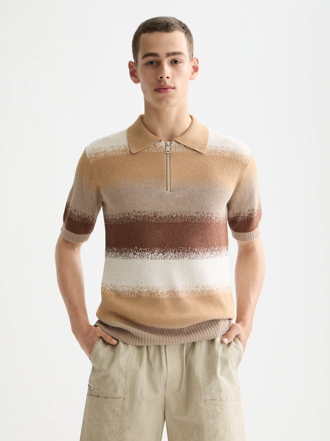 Knitted degrade relaxed fit polo